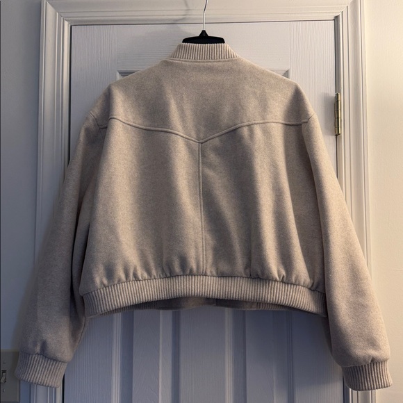 NWT Zara Soft Cropped Bomber Jacket with Pockets XXL Off-White Ecru - Picture 11 of 13